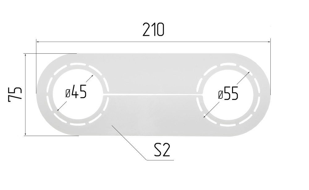 Обвод трубы для натяжного потолка 45/55, комплект 2шт - купить с ...