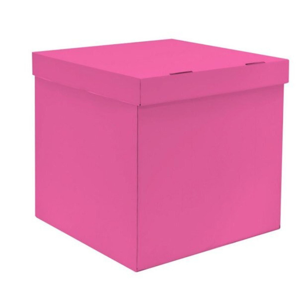 Коробка для воздушных шаров Розовая 60 х 60 х 60 см #1