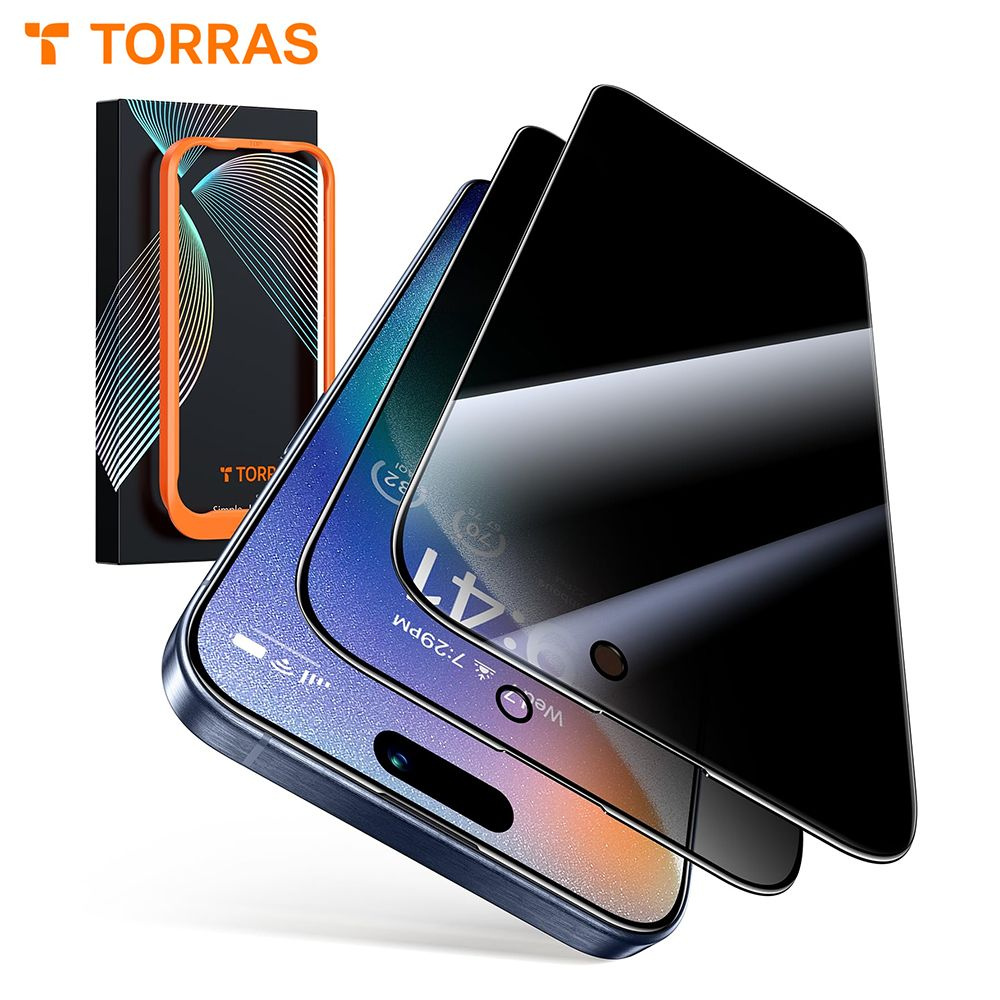 TORRAS Privacy Screen Protector для iPhone 15 Pro с антишпионским