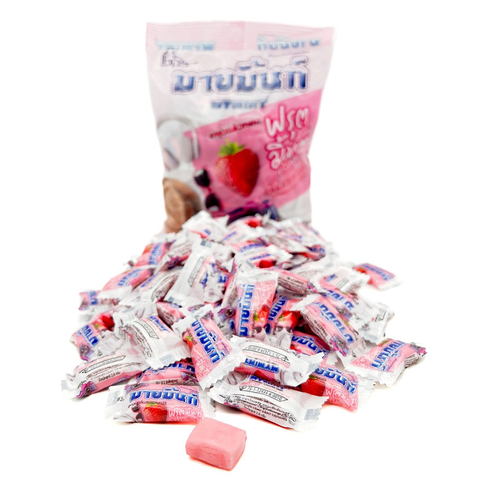 Boonprasert Конфета жевательная со вкусом мяты и клубники My Mint Strawberry Mint Flavoured Candy (100 #1