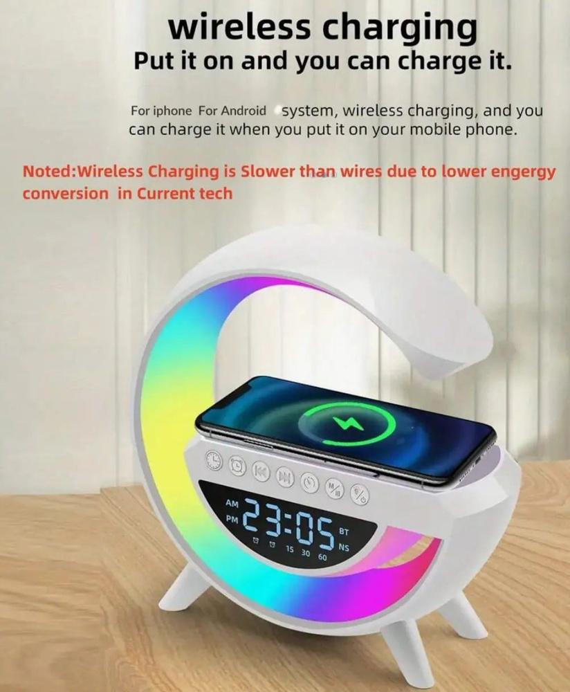 Умная колонка Беспроводная зарядка Bluetooth Ночник - купить по ...