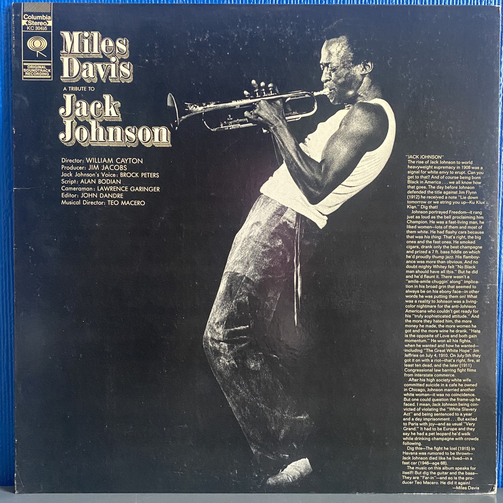 Miles Davis. A Tribute To Jack Johnson. NM USA ПЕРВЫЙ ПРЕСС 1971 LP Виниловая пластинка купить