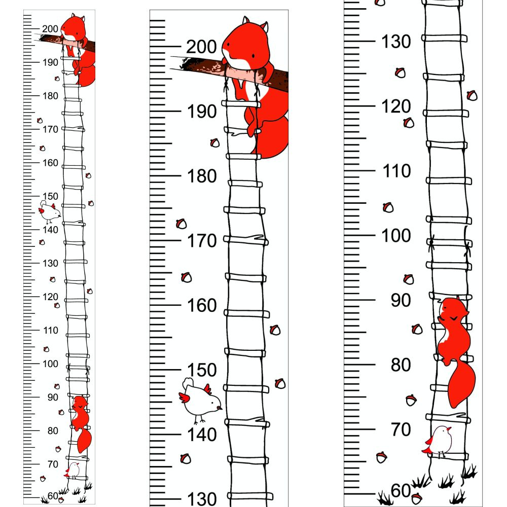 Ростомер самоклеящийся на прозрачной пленке "Белочки" (до 200 см.)  #1