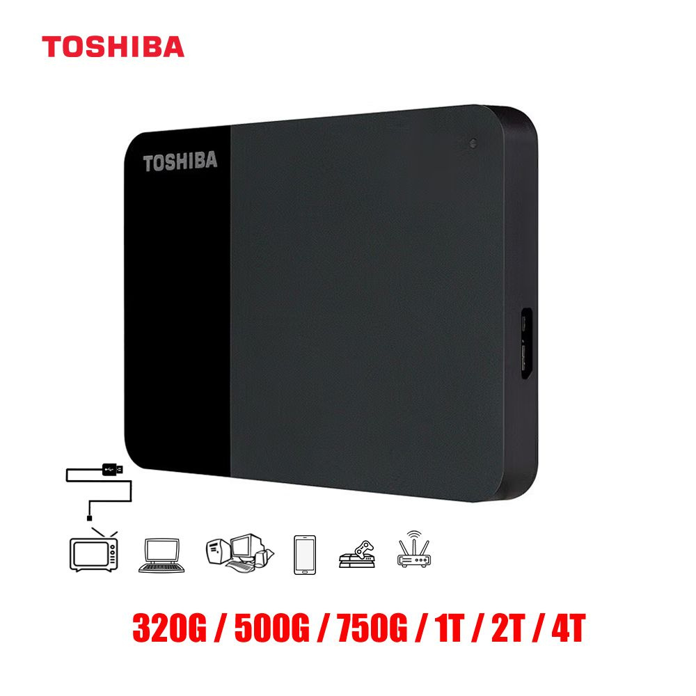 Toshiba 1 ТБ Внешний жесткий диск (HDTC940EK3CA), черный, черный ...