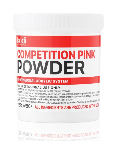 Акрил розовый быстроотвердеваемый Kodi professional/Competition pink powder (224гр.)  #1