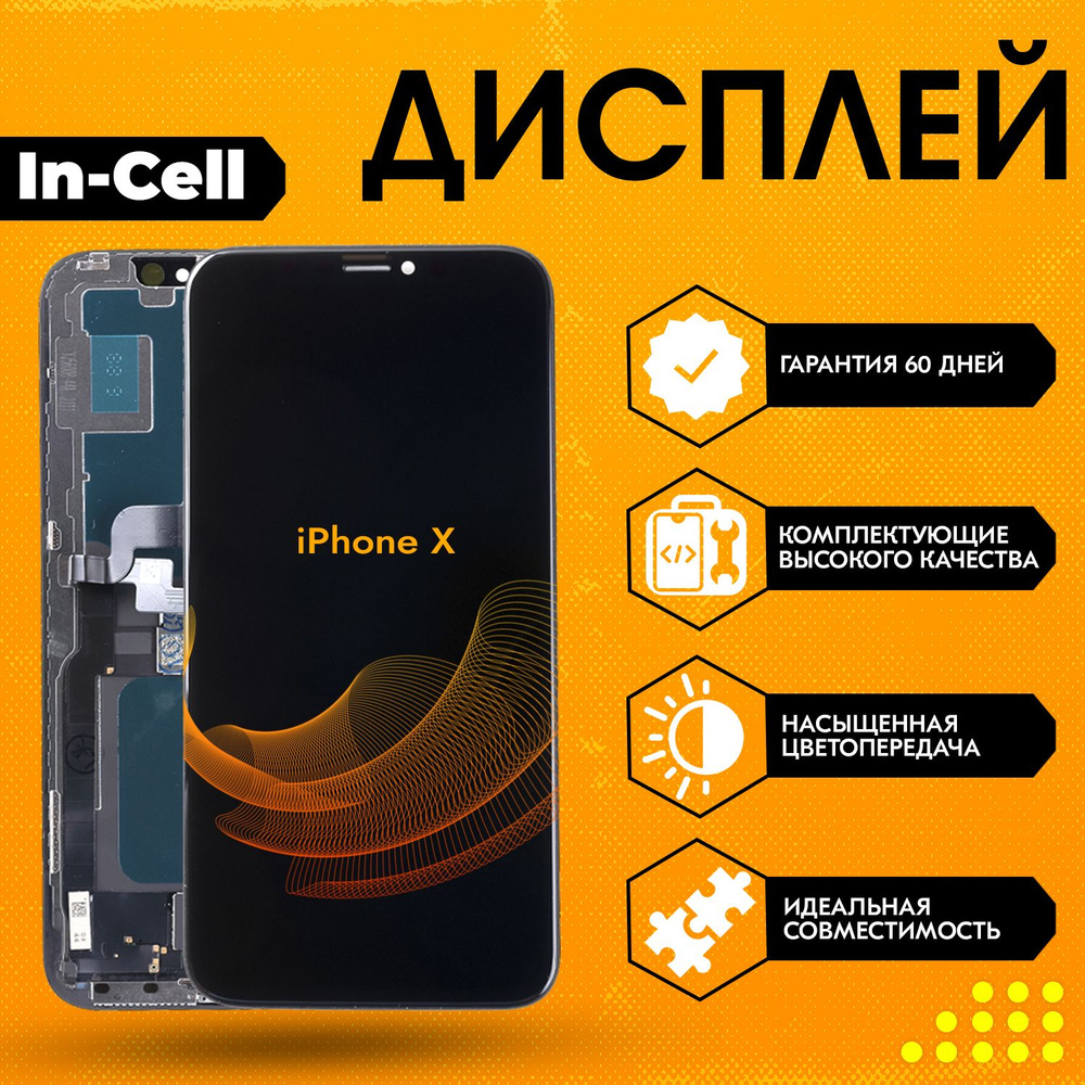 Запчасть для мобильного устройства iPhone X, In-Cell - купить по выгодным  ценам в интернет-магазине OZON (719180861)