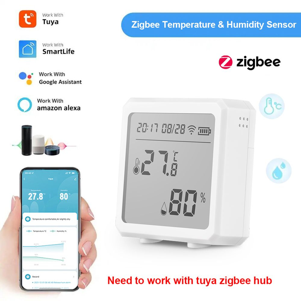 Датчик температуры и влажности Tuya Zigbee Smart Life Tuya Цифровой ...