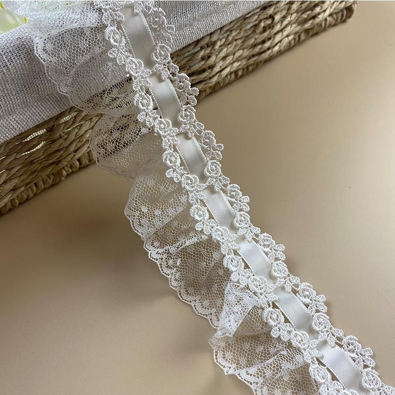 Цветочная кружевная плиссированная сетчатая лента для шитья своими ...