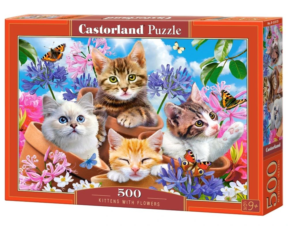 CastorLand Пазл Котята в цветах, 500 деталей #1