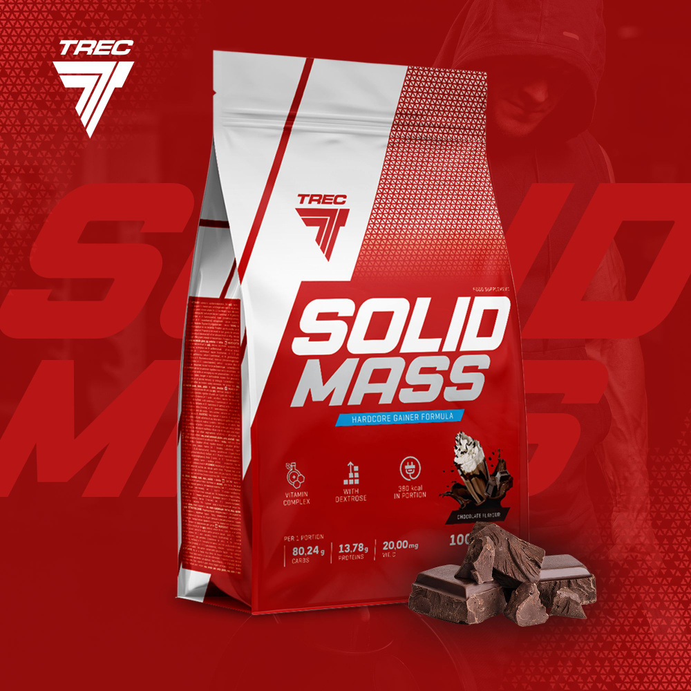 Гейнер Solid Mass шоколад Trec Nutrition, спортпит белки и углеводы ...