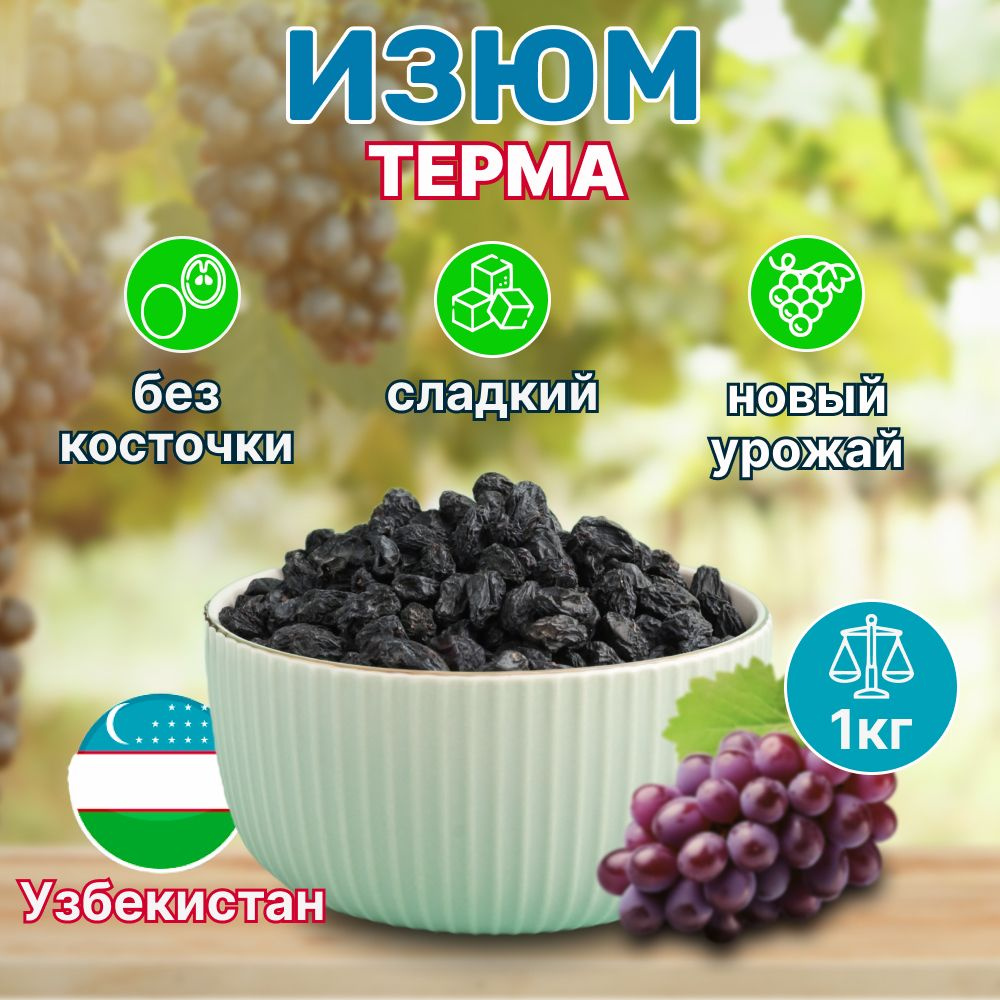 Изюм терма крупный без обработки 1кг без косточки Узбекистан  #1