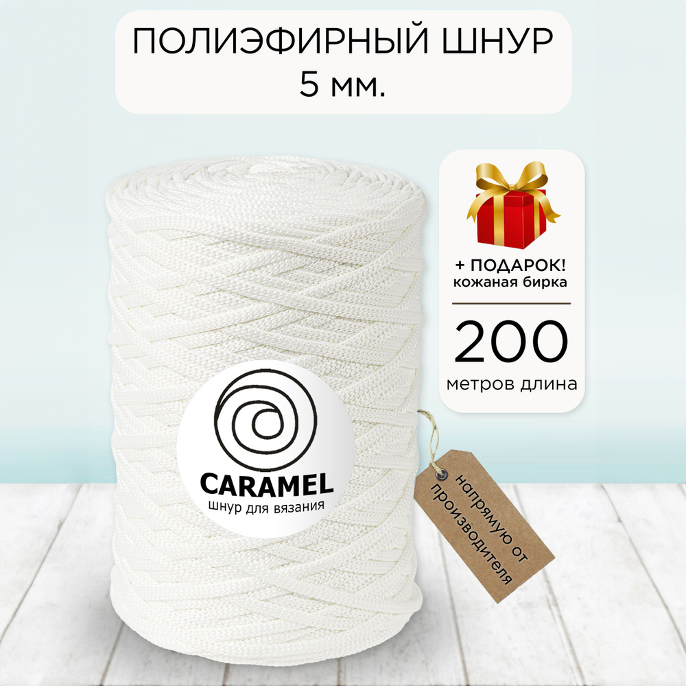 Полиэфирный шнур Карамель 5 мм 200 м - купить с доставкой по выгодным ...