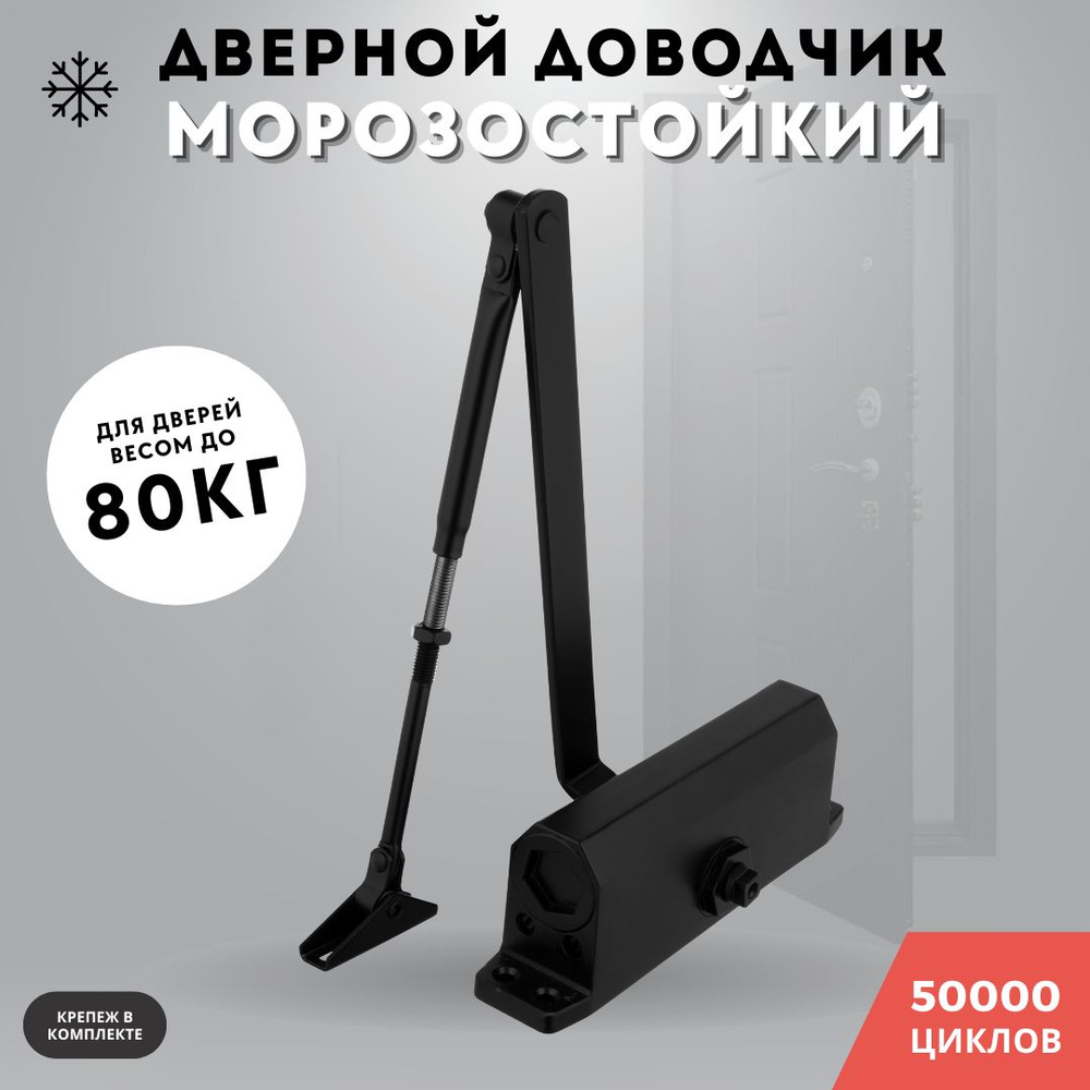 Доводчик дверной морозостойкий, черный до 80кг 603 (black) #1