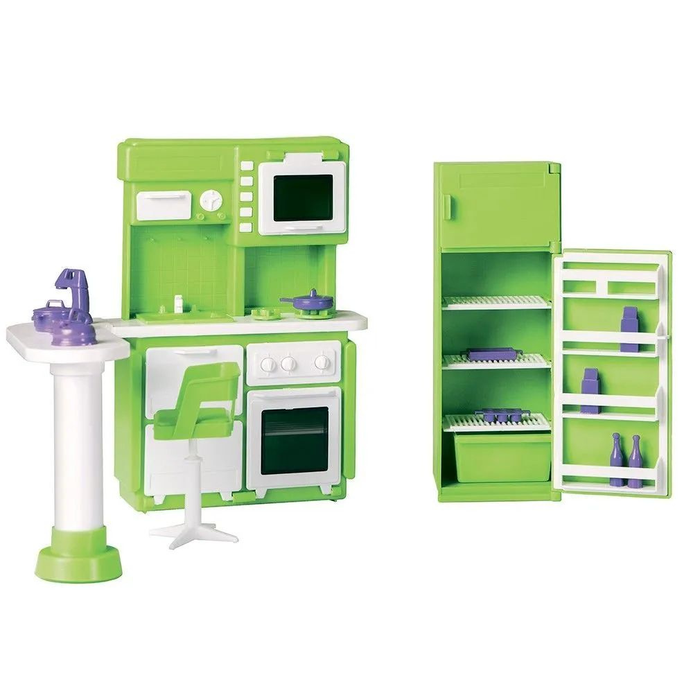 Набор мебели для кукол "Кухня Конфетти" Огонёк (цвет зелёный), в коробке С-1581  #1