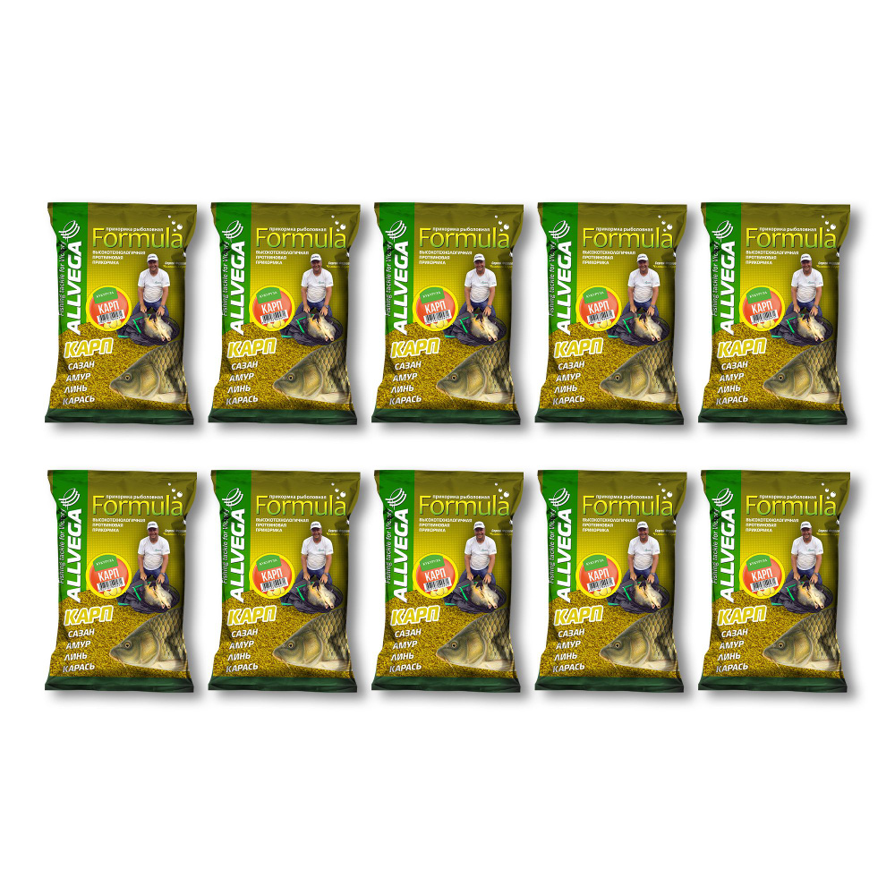 Прикормка для рыбалки ALLVEGA "Formula Carp Sweetcorn" 0,9кг (КАРП КУКУРУЗА), 10 штук  #1