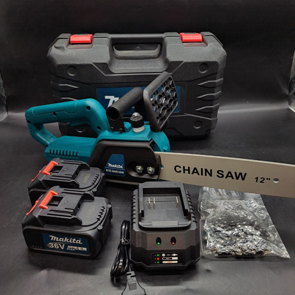 Пила цепная Макита аккумуляторная 36 V 6.0Ah, шина 12 дюймов/ цепная ...