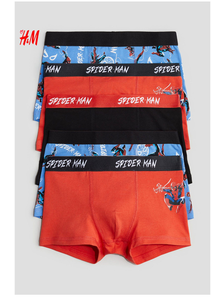 Комплект трусов боксеры, шорты H&M Spider-Man (Человек-Паук), 5 шт  #1