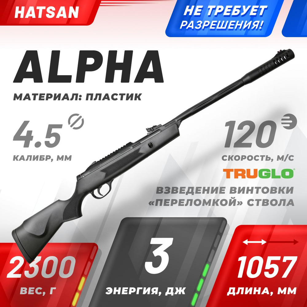 Пневматическая винтовка Hatsan Винтовка пневматическая Alpha 3 Дж. Кал ...
