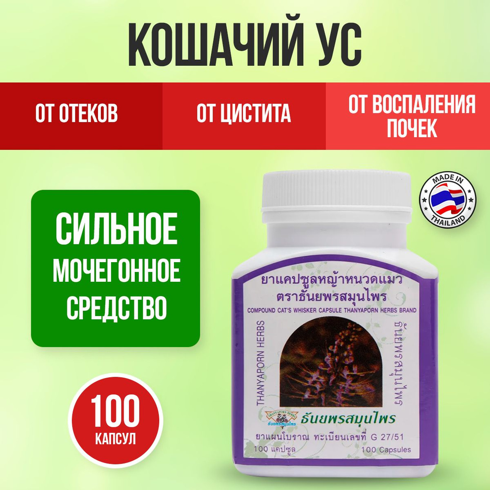 Thanyaporn Herbs Мочегонное средство от отеков и воспалений Диуретик для  почек от цистита и простатита 100 капсул - купить с доставкой по выгодным  ценам в интернет-магазине OZON (994173862)