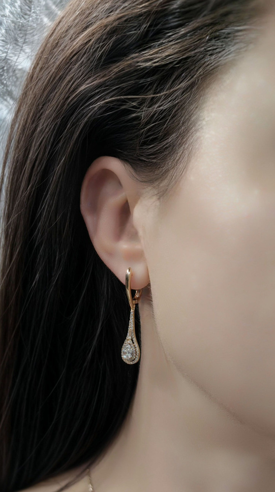 Серьги бижутерия длинные висячие, Elite_Jewell, сережки капли ...