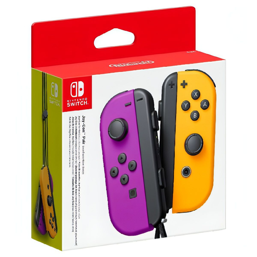 Nintendo Геймпад Switch Joy-Con Neon Purple/Neon Orange, желтый, фиолетовый #1