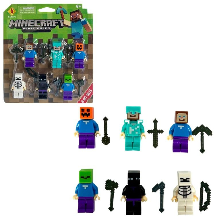 SL8908 Конструктор minifigures Minecraft, минифигурки Майнкрафт 6 шт. #1