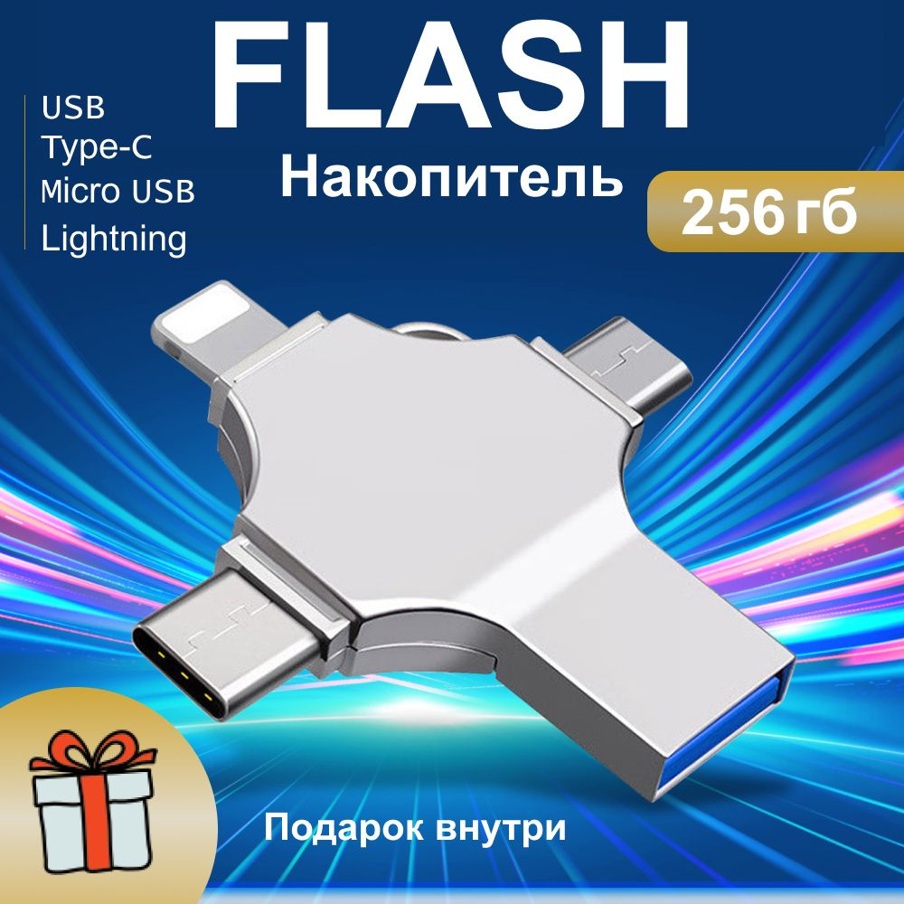 MiAmax Home USB-флеш-накопитель Флэшка 256 ГБ, серый, серый металлик  #1