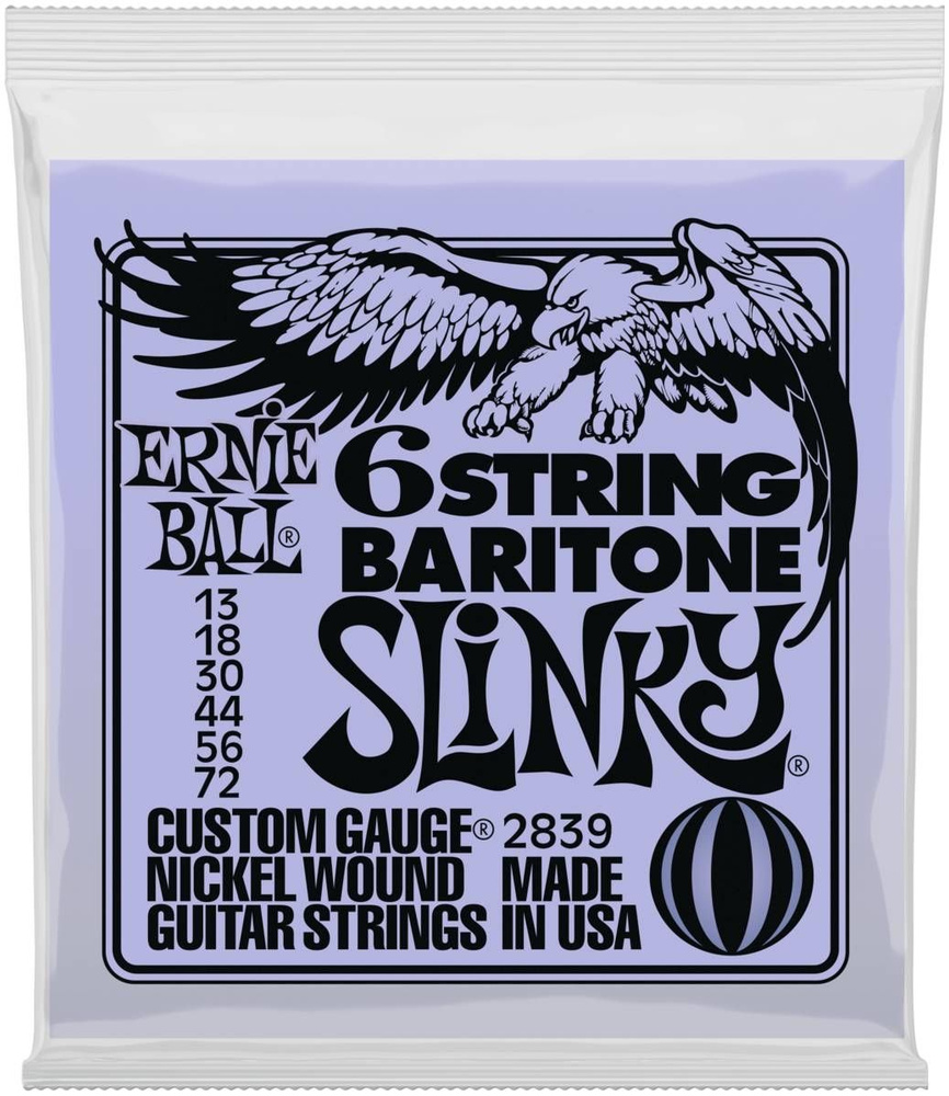 Струны для баритон-гитары - ERNIE BALL 2839 Nickel Wound 5/8 Scale Slinky 13-72  #1