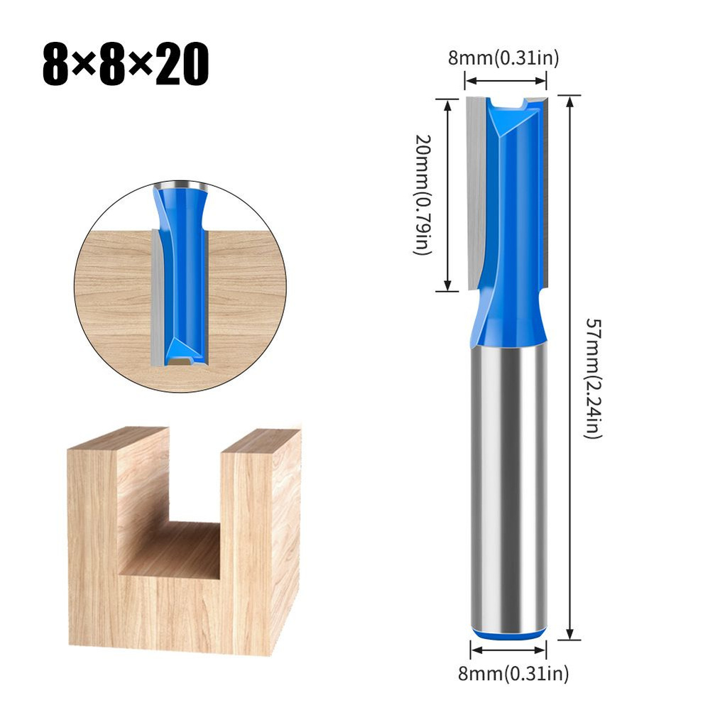 Фреза по дереву пазовая прямая 8 x 20 мм, хвостовик 8 мм #1