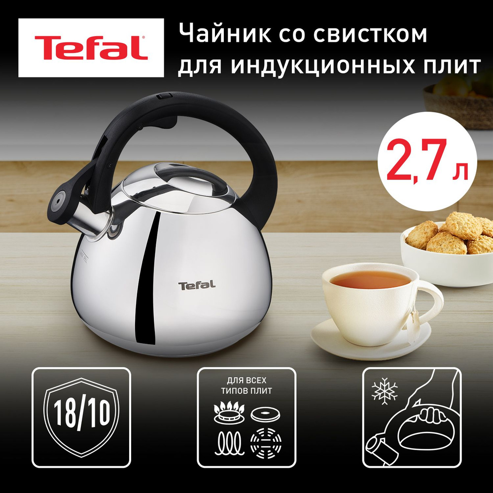 Чайник для всех видов плит Tefal Duetto+ N4180110 2,7 л нержавеющая сталь, индукционное дно  #1