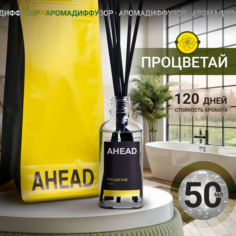 Диффузор для дома с палочками, ароматизатор для дома AHEAD Процветай, 50 мл  #1