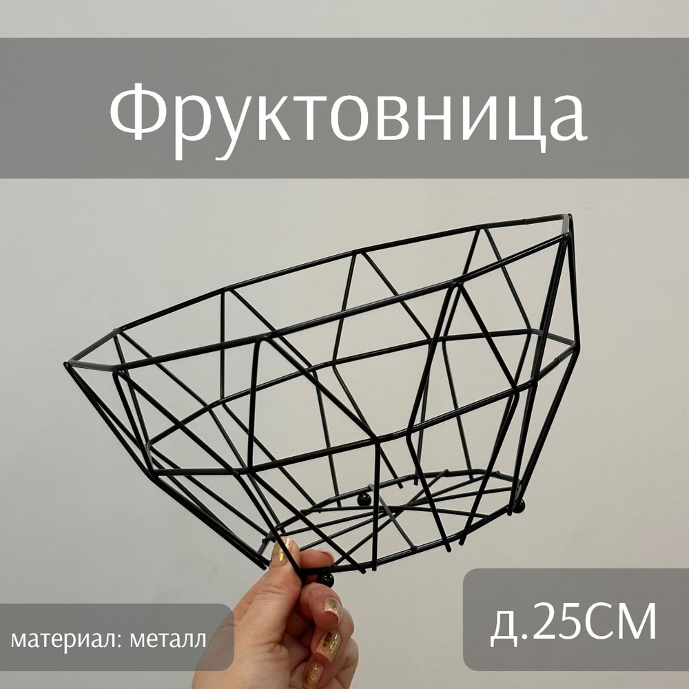 Металическая фруктовница Геометрия (д.25см, чёрная) ТОиТО  #1