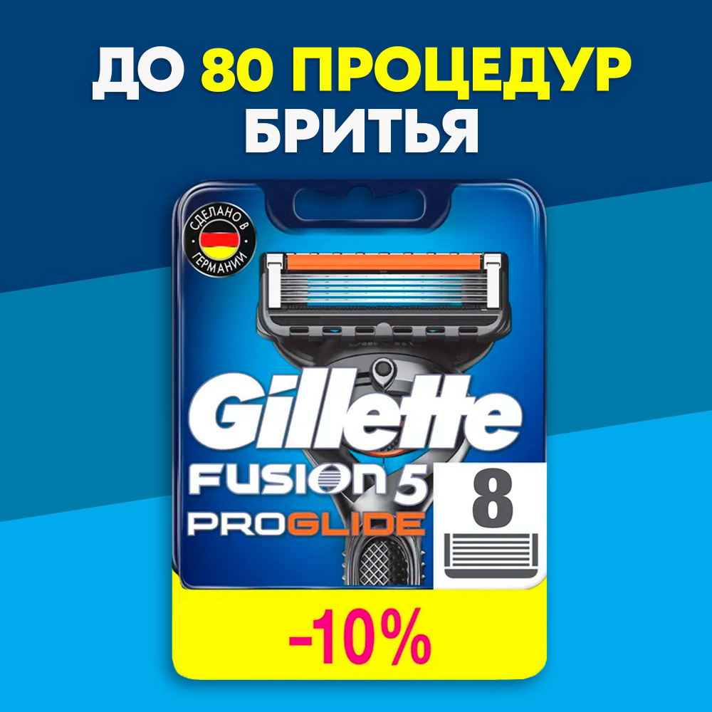 Сменные кассеты Gillette Fusion ProGlide Для Мужской Бритвы 8 шт., с 5 лезвиями, с точным триммером для #1