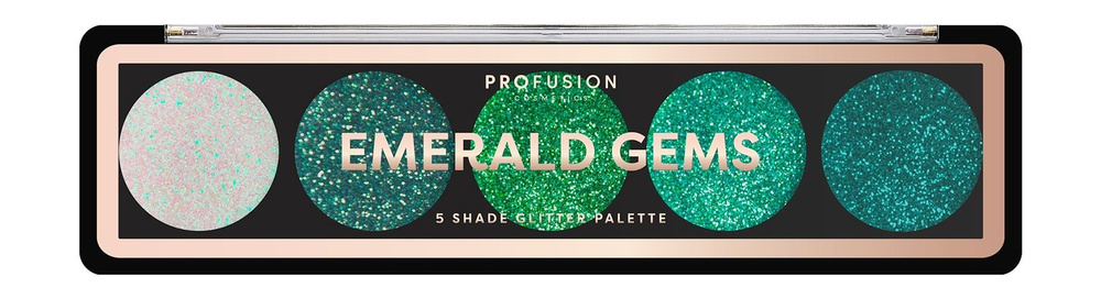 PROFUSION Палетка глиттеров для макияжа Emerald Gems, 4,5 г #1