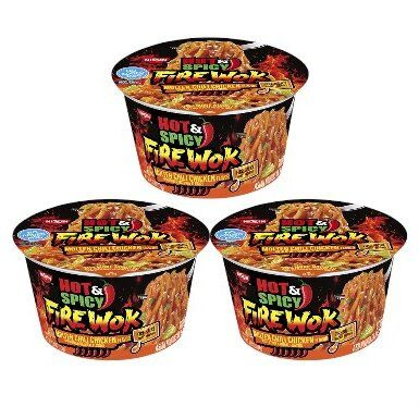 Лапша Nissin Hot Spicy Fire Wok Ниссин хот спайси креветки с кунжутом, 129 г х 3 шт  #1