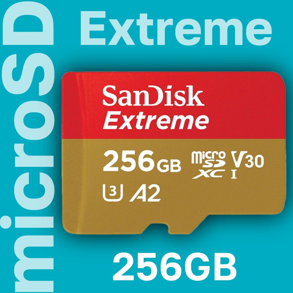 Карта памяти Sandisk Extreme micro 256Gb (190/130Mb/s) UHS-I U3 V30 A2 SDSQXAV-256G-GN6MN #1