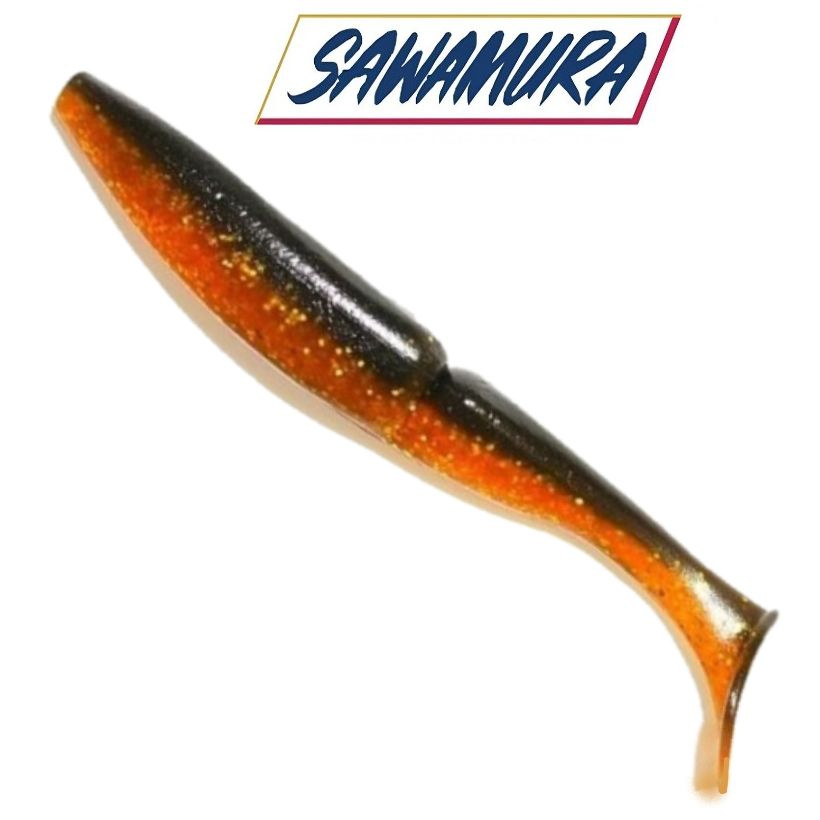 Приманка силиконовая Sawamura One'Up Shad 4", вес 7,5гр, цв. #108 / Мягкая приманка Савамура для джига #1