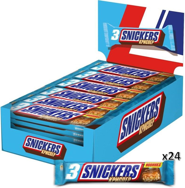 Батончик шоколадный Snickers Криспер, 60г x 24 шт #1