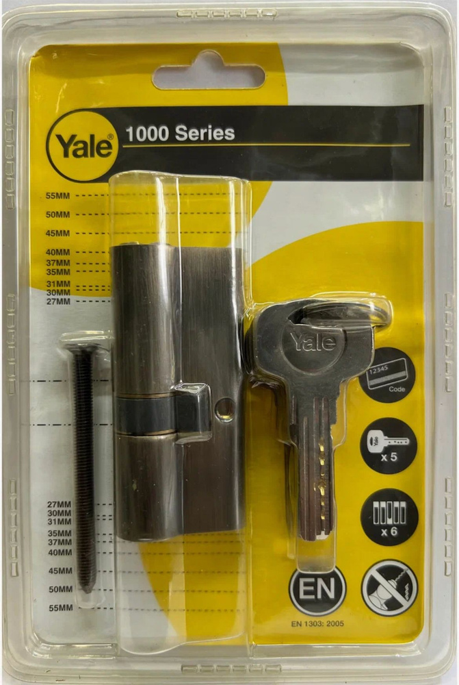 Цилиндровый механизм Yale 1000 Series (L70 30/40 ключ/ключ) бронза #1