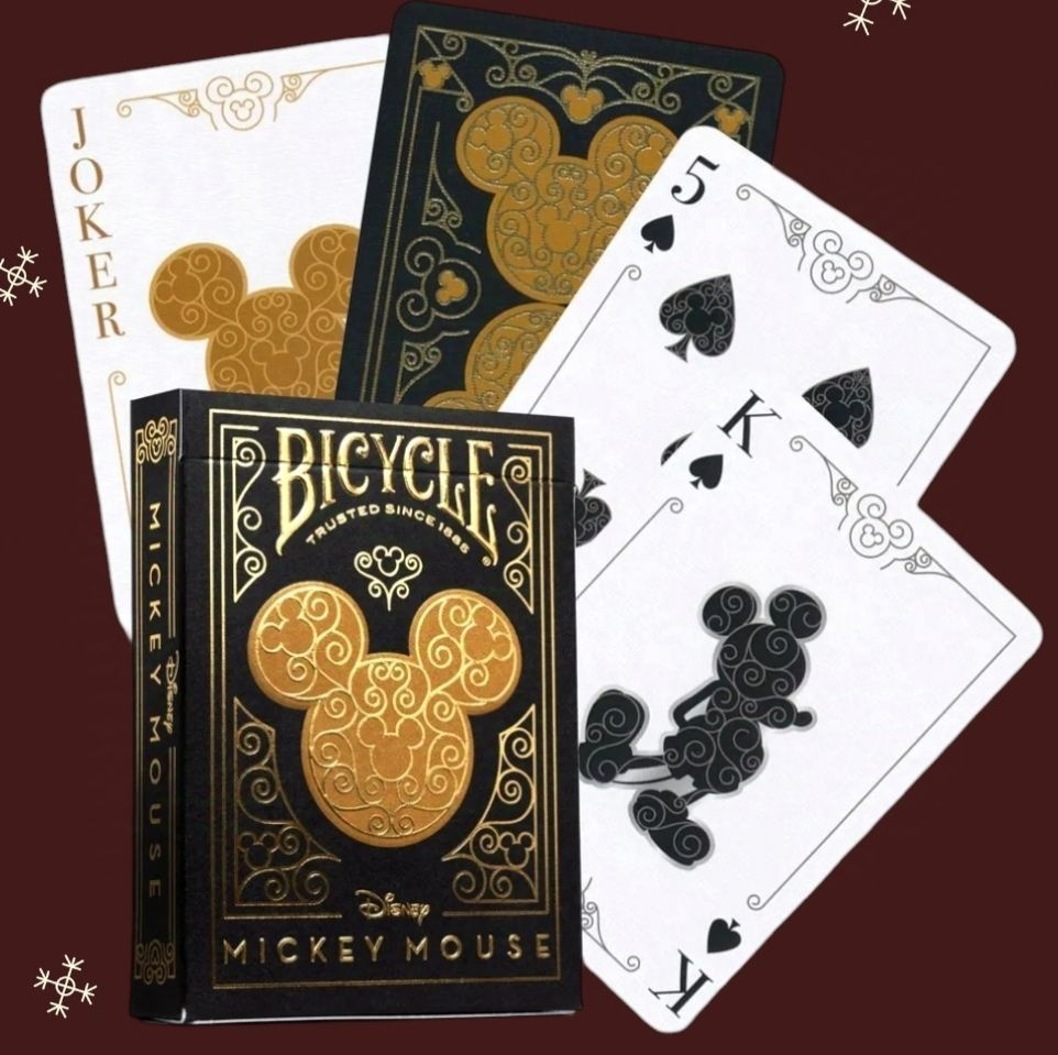 Карты игральные "Bicycle Disney Mickey Standard Index black/gold" #1