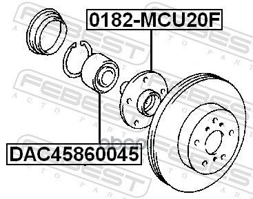 Подшипник Ступичный Задний (45X86x45) Toyota Highlander Gsu45/Gvu48/Mhu48 4Wd 2007- Febest арт. dac4 #1