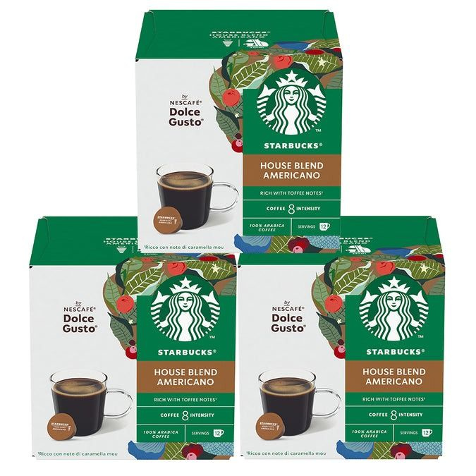 Кофе в капсулах Starbucks Dolce Gusto House Blend, 3 упаковки x 12 шт #1