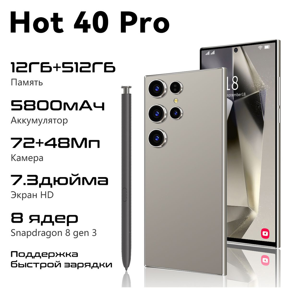 ZUNYI Смартфон Hot 40 Pro Ростест (EAC) 12/512 ГБ, темно-серый #1