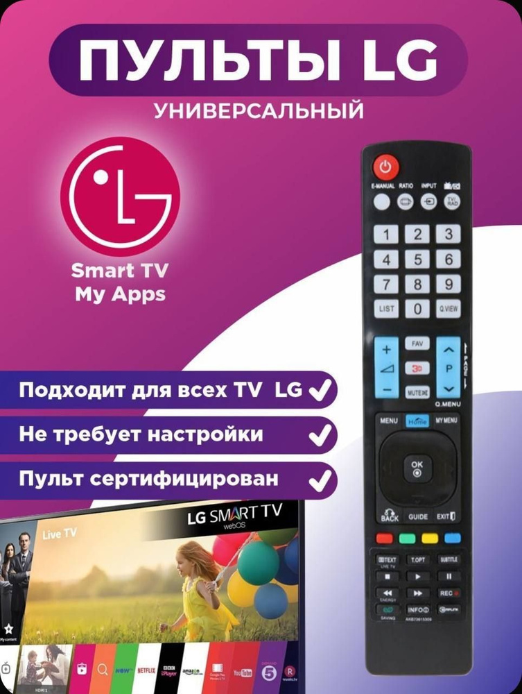 Универсальный пульт для всех телевизоров LG! Версия для России  #1