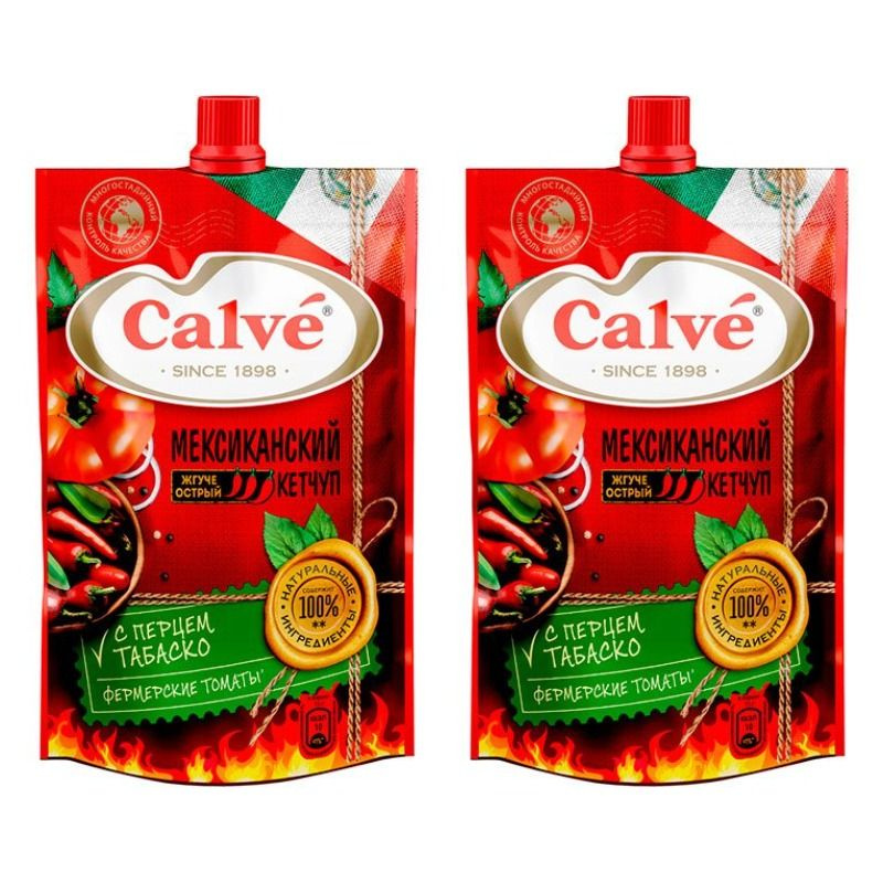 Calve Кетчуп, Мексиканский, с перцем табаско, 350 гр., 2 уп. #1