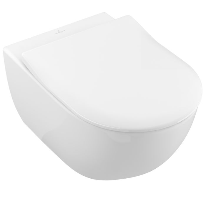 Унитаз подвесной Villeroy & Boch O.Novo 5660HRR1 безободковый, с микролифтом, CeramicPlus  #1