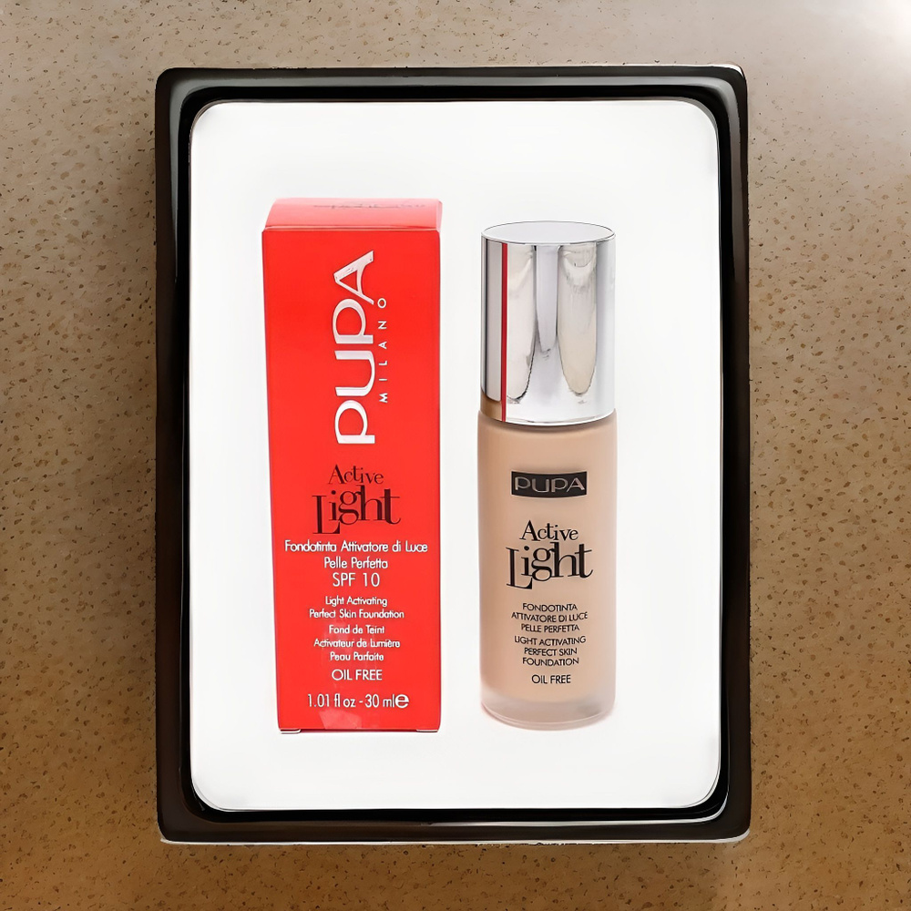 Крем тональный PUPA 010 тон, матовый дышащий Active Light SPF 10, 30 мл  #1