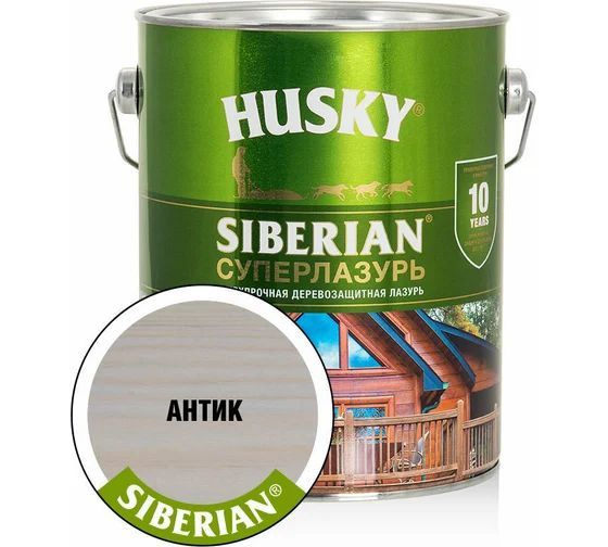 Суперлазурь для дерева HUSKY SIBERIAN цвет антик 2.7 л #1