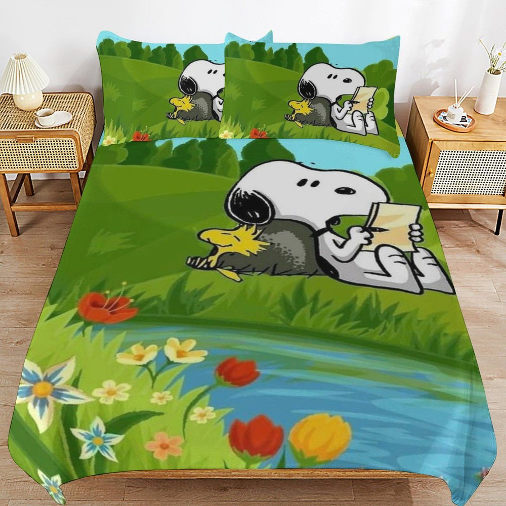 SNOOPY Комплект постельного белья, Микрофибра, Полуторный, наволочки 51x76  #1