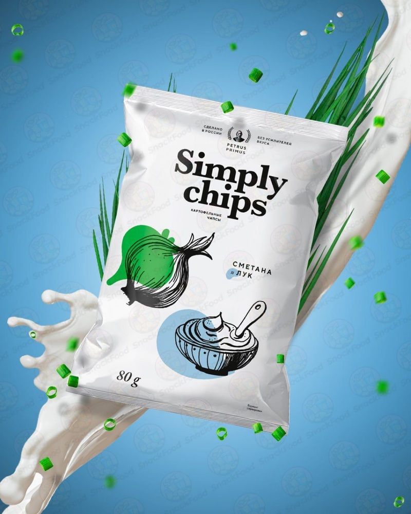 Чипсы картофельные Simply chips Сметана и лук 80 г #1